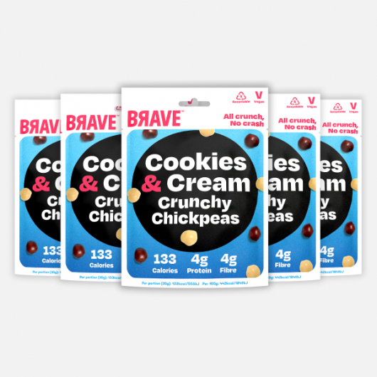 BRAVE Roasted Chickpeas Cookies & Cream 5 x 30g