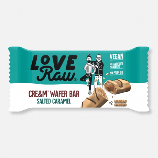  6 x LoveRaw Salted Caramel Cre&m® Wafer Bars 45g
