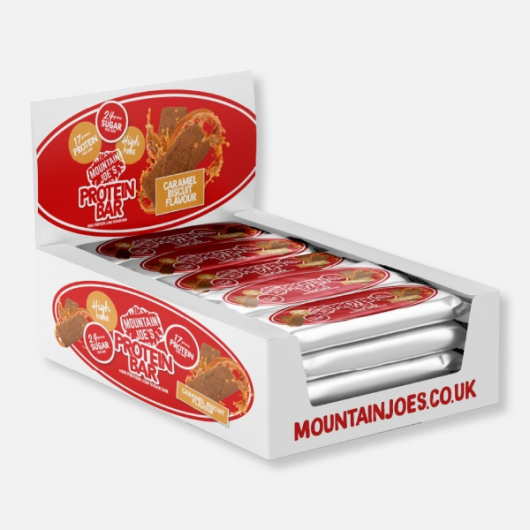 Mountain Joes Caramel Biscuit Protein Bars - 12 x 55g 