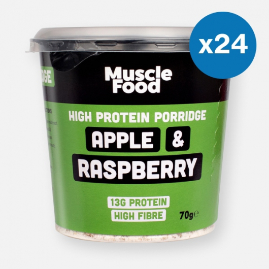MuscleFood High Protein Apple & Raspberry Porridge Pot - 24 x 70g