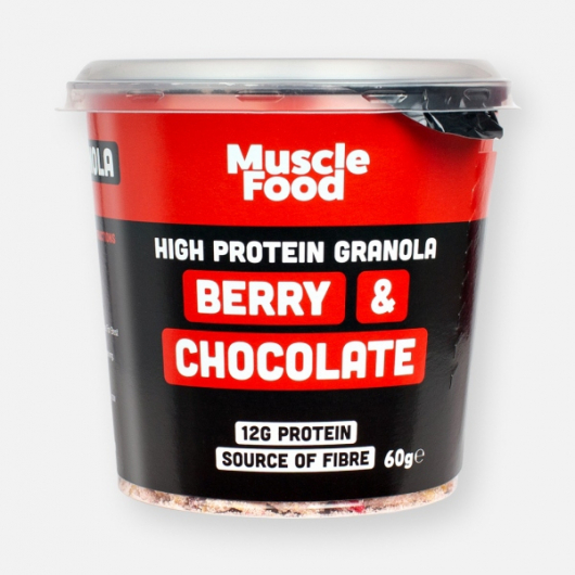 MuscleFood High Protein Red Berry & Dark Chocolate Granola Pot - 60g
