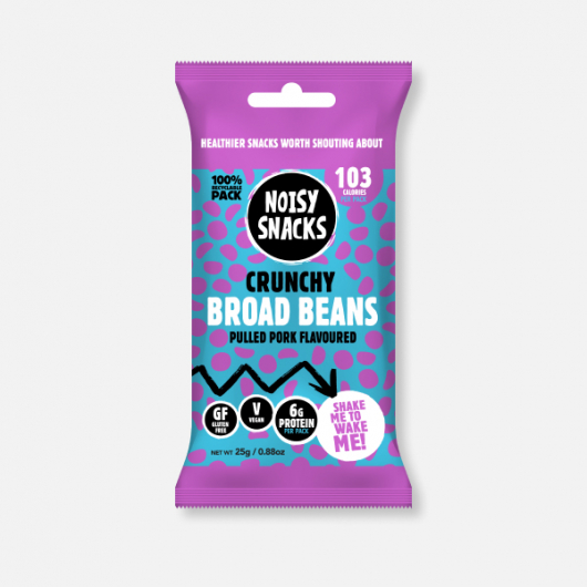 Noisy Snacks Crunchy Broad Beans - Pulled Pork Flavour 25g