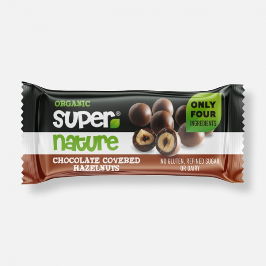 Supernature Chocolate covered Hazelnuts 40g 