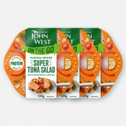 3 x John West On the go Harissa Spiced Super Tuna Salad