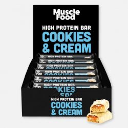 MuscleFood Cookies and Cream High Protein Bar 12 x 45g