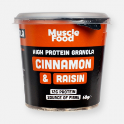 MuscleFood High Protein Cinnamon & Raisin Granola Pot - 60g