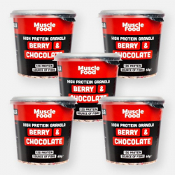 MuscleFood High Protein Red Berry and Dark Chocolate Granola Protein Pot x 5