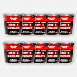 MuscleFood High Protein Red Berry & Dark Chocolate Granola Pot - 10 x 60g