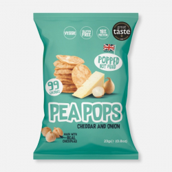 Peapops Cheddar & Onion Flavoured Soya and Chickpea Snacks 23g