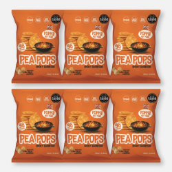 6 x Peapops Smoky BBQ Flavoured Soya and Chickpea Snacks 23g